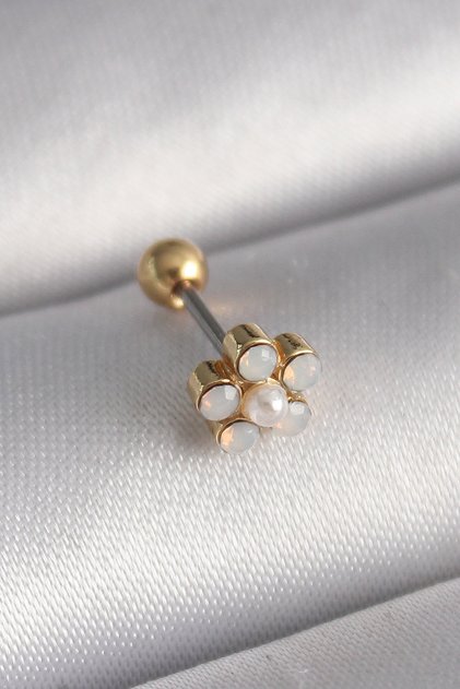 316L čelik zlatne boje cirkon kamena cvetna modela tragus piercing