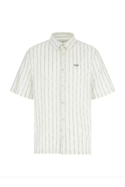 Ss Irregular Yarn Dyed Striped Men's Shirt M6Gh26