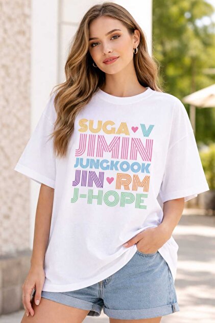 puolikuu Arirang World Tour BTS Baskılı Oversize Tshirt - Fiyatı
