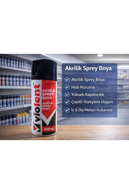 Pütür Siyah Sprey Boya Akrilik Beyaz Eşya İş Makinesi Metal Ve Ahşap Yüzeylerde 400 ml