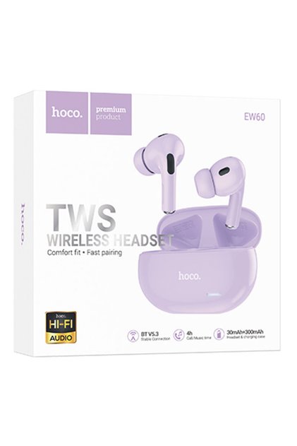 Hoco (EW60) - Căști wireless, BT 5.3, 150h StandBy, 300mAh, HiFi, Norman, Mov