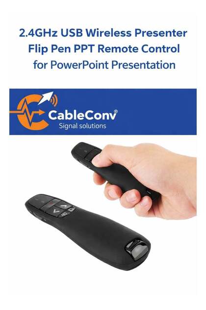 2.4Ghz USB Wireless Presenter Flip Pen PPT Remote Control for PowerPoint Presentation(Black)
