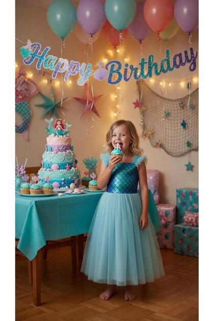 Liyavera Girls Mermaid Costume - Girls Party Birthday Mermaid Dress- Trendyol Liyavera Girls Mermaid Costume - Girls Party Birthday Mermaid Dress- Trendyol