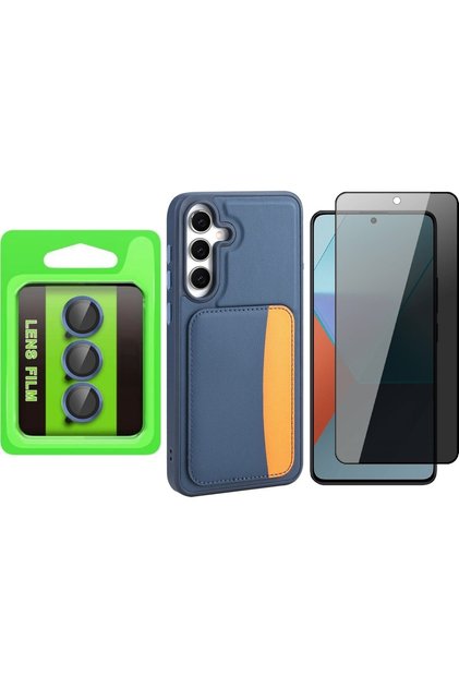 Galaxy S25 Fe Case with Card Holder Zore X-Kart Silicone Cover + Camera Lens + Ghost Screen Protector
