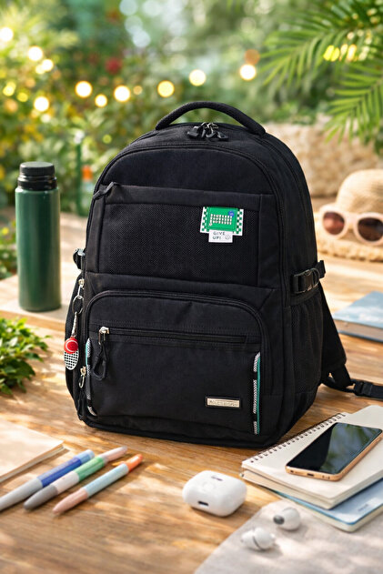 Multi-Compartment School Backpack, Water-Resistant, Daily Use, Travel and Laptop Compatible, Unisex