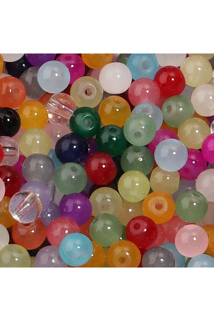 Mixed 50pcs/lot 6mm Multicolor Glass Round Beads For Jewelry Making Loose Spacer Beads DIY Charms Br