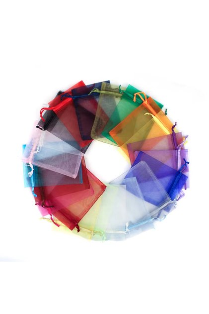 5X7cm Mixed10 color 100pcs 5×7cm Portable drawstring gauze bags organza pouches Mosquito prevention