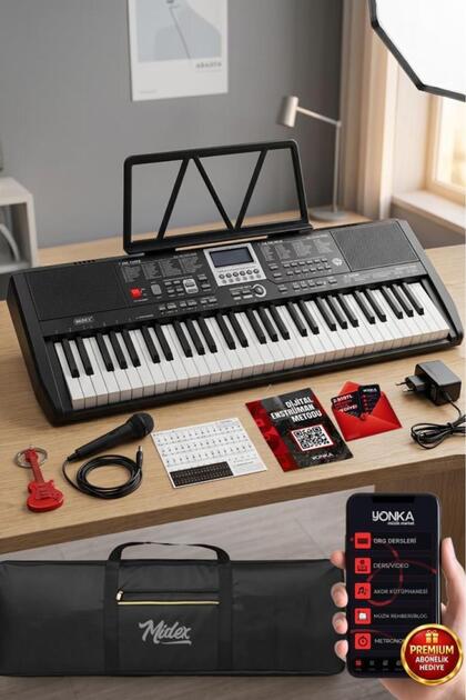 Midex Ps-1500bk-h Başlangıç Için 61 Tuşlu Org Kulaklık Notalık