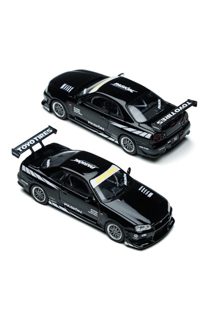 timemicroスカイライン GT-R R34 ミニカー 1/64 HOT WHEELS TimeMicro 1:64 Nissan Skyline GT-R R34 Siyah JDM