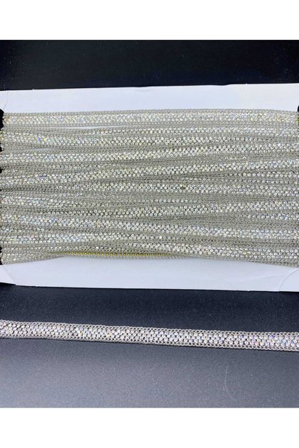Silver Accessory Strip Stone 1 cm Wide 1 Meter Long