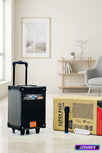 L'eDoren Lt-908 Süper Bass Şarjlı Mikrofonlu Hoparlör Karaoke