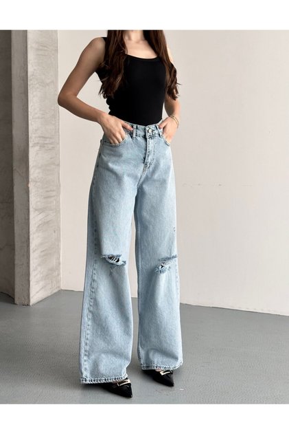 New Season Women's High Waist Baggy Jean Trousers