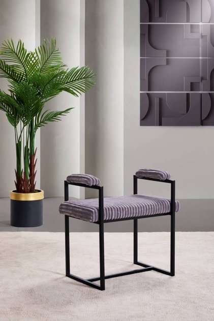 Lovely Özel Ölçü 100 cm Puf Bench Kadife Kumaş Metal Ayak Kolçaklı Modern Oturma Pufu