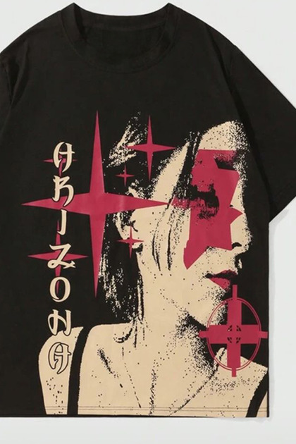 Köstebek Siyah Arizona Girl Grunge Y2K Unisex T-Shirt - Fiyatı