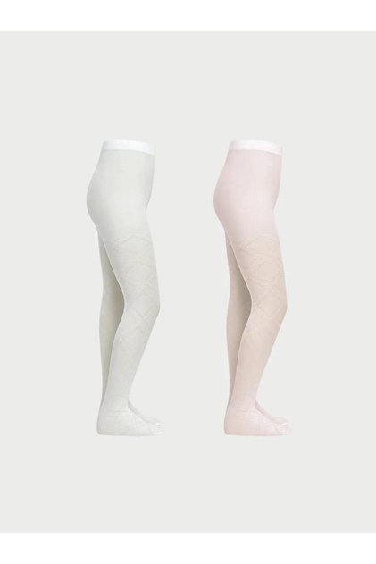 Baklava Patterned Girls' Thin Pantyhose 2-Pack (S6)