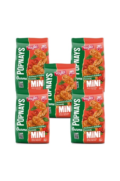 Popnays Gourmet Tomato and Basil Flavored Mini Corn and Rice Puffs 50 g X5