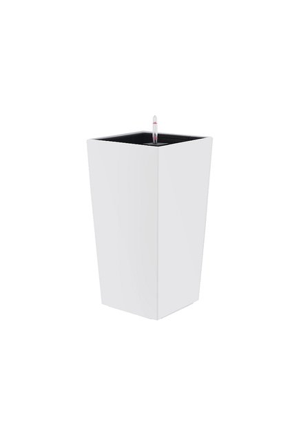 Ghiveci inteligent H53,5x28,5x28,5 cm RobertoRossi Cubico alb lucios