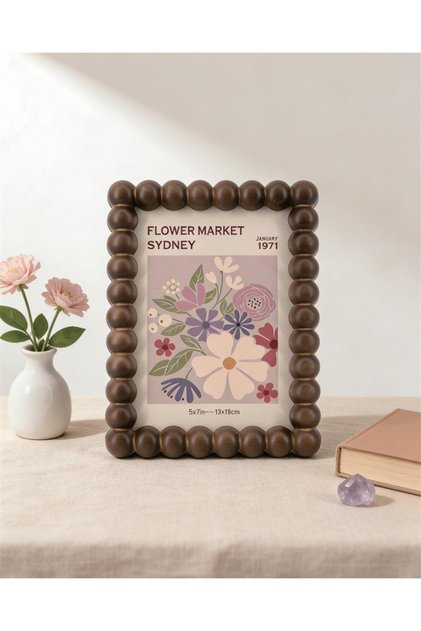 Bubble Akasya Ahşap Çerçeve – Bohem ve Rustik Dekoratif Obje 13X18CM