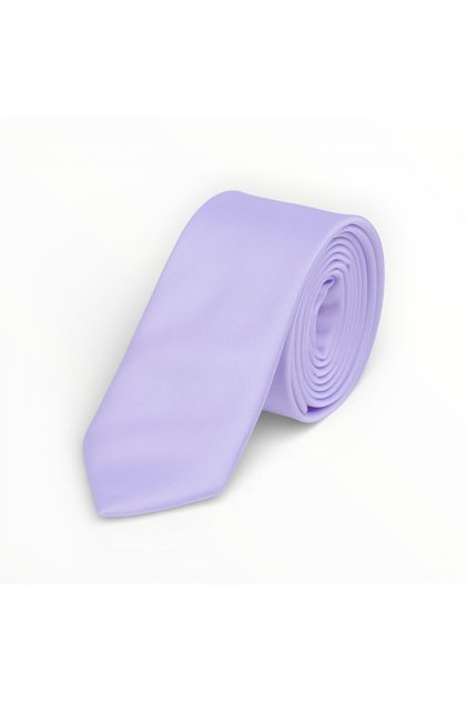 Cravată bărbătească din satin liliac 6 cm clasică simplă