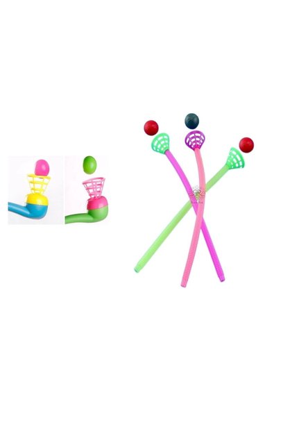 2Pcs Saxophone Ball Blowing and 2Pcs Ball Blowing with Straws Game Children's Entertainment Party