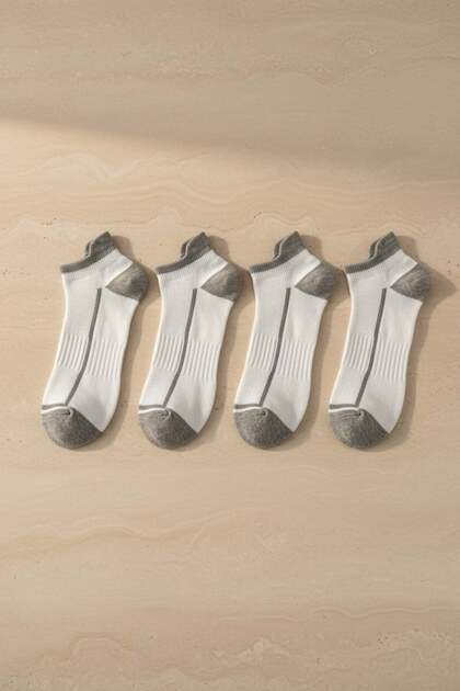 Men's 4-Piece Sports Step Socks Gray Mix
