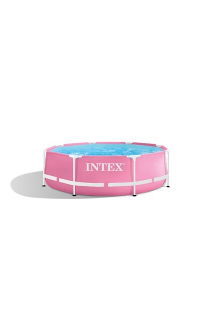 Pink Metal Frame Pool – Durable Steel Above Ground Swimming Pool for High-Capacity Family Use - 8' x 30"