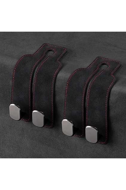 2 Pack Car Seat Headrest Hooks,Universal Suede Car Purse Hooks for Bags and Purses,360-Degree Rotating Car Organizer,Black