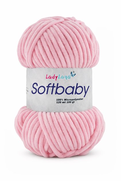 Softbaby (Velvet-Chenille) Hand Knitting Yarn 519 Dark Pink