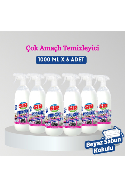 Pro Güç Çok Amaçlı Temizleyici Beyaz Sabun Kokulu 1000 ml x 6 Adet