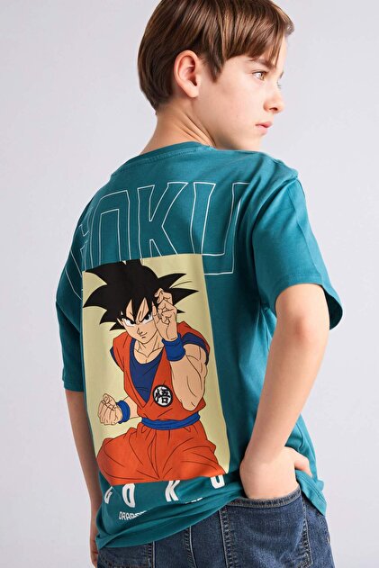 100% Cotton Dragon Ball Oversized Crew Neck Short Sleeve T-Shirt for Boys H3516A826Sm