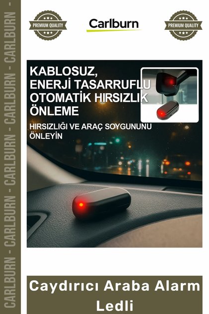 #Alarm Güneş Enerjili Solar Güvenlik Uyarı Kırmızı Flaşör Işık Caydırıcı Araba Alarm Ledli