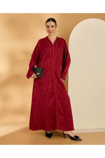 Women Burgundy Traditional Kaftan