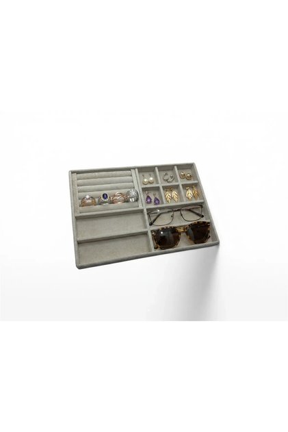 Tanzanya Model Suede Fabric Cream Color 24/34 cm Jewelry Organizer