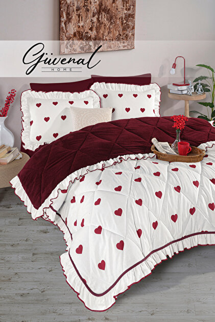 上下セットTWM QUILT THERMOLITE 2WAY JKT&PANTS Evmarketi Melike Zeynep Welsoft Comfortline Uyku Seti Koyu Gül