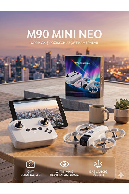 M90 Mini Neo Çift Kameralı Optik Akış Konumlandırmalı Pervane