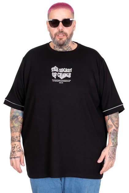 Mode XL Large Size T-Shirt the Secret U26220 Black