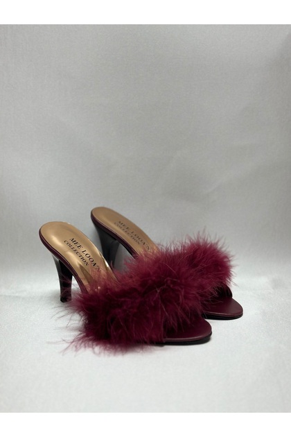 Feather bridal drawing slippers