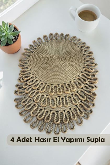 Jute Straw Look Placemat Handmade Washable Natural Table Placemat
