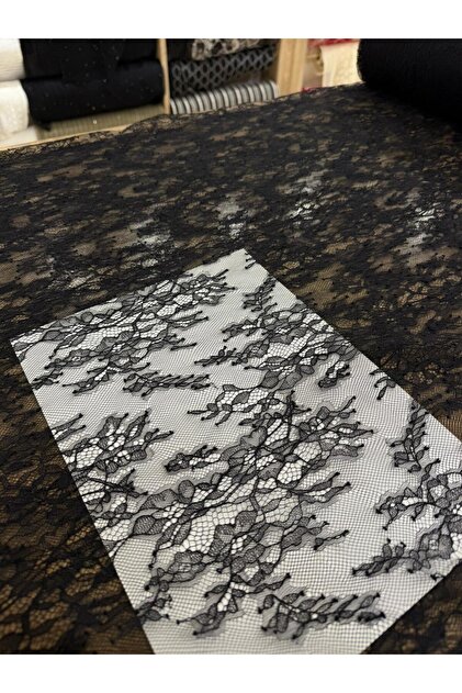 Corded French Lace Wedding Dress and Evening Dress Fabric Black and White