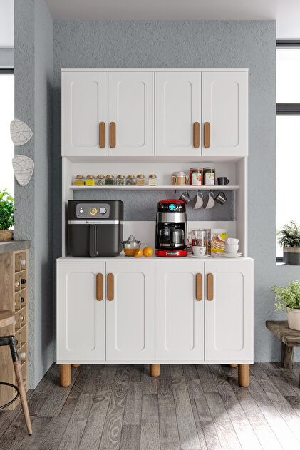 mapahomeliving Flora FLR8120 Bohem Kahve Köşesi 8 Kapaklı MDF