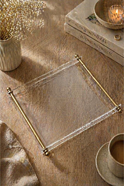 なみのすけさま専用　KanazawaPOLES 115cm CHANCE GİFT Premium Pleksi Şeffaf Tepsi Gold Pirinç Saplı Kırılmaz
