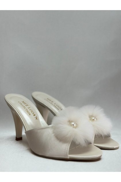 Feather bridal drawing slippers