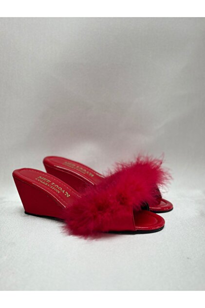 Feather bridal drawing slippers