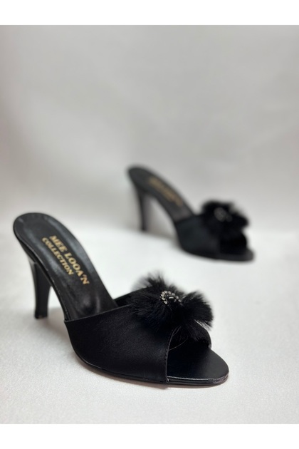 Feather bridal drawing slippers