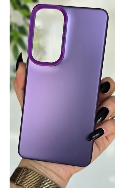 Samsung Galaxy S26 Plus Compatible Purple Color Gradient Matte Silicone Case with Camera Frame Luxury Electro