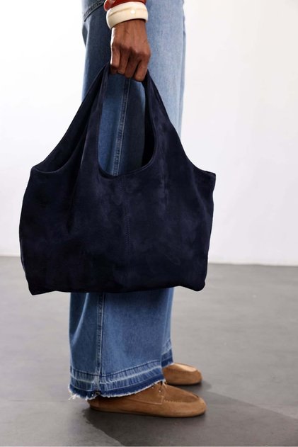 Navy Blue Tokyo Suede Bag 7992