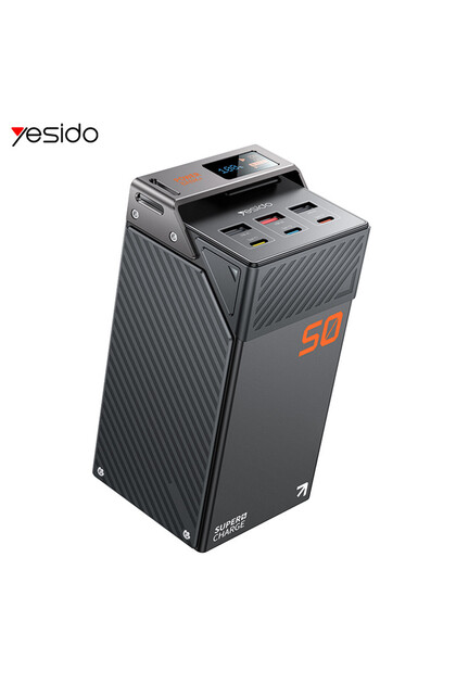 YP63 50000mAh PD 20W + SCP 22.5W Fast Charging Zinc Alloy LED Screen Display Power Bank