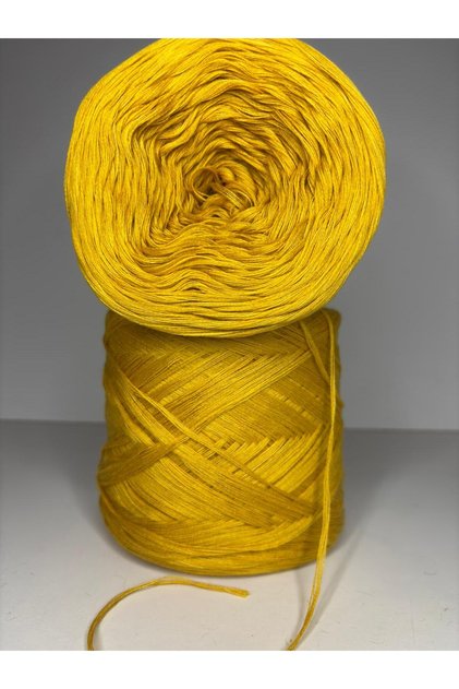 Yellow Italian Mercerized Viscose (5 Layers of Yarn) (Summer, Seasonal) Knitting Yarn 200Gr