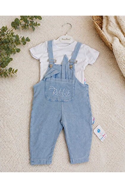 Baby Buu 2-Piece Baby Set with Straps and Denim Overalls – Stylish