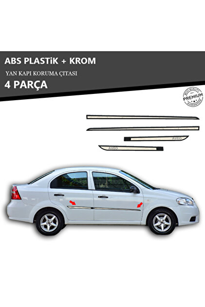 KromGaraj CHEVROLET AVEO SD - HB YAN KAPI KORUMA ÇITASI PLASTİK +